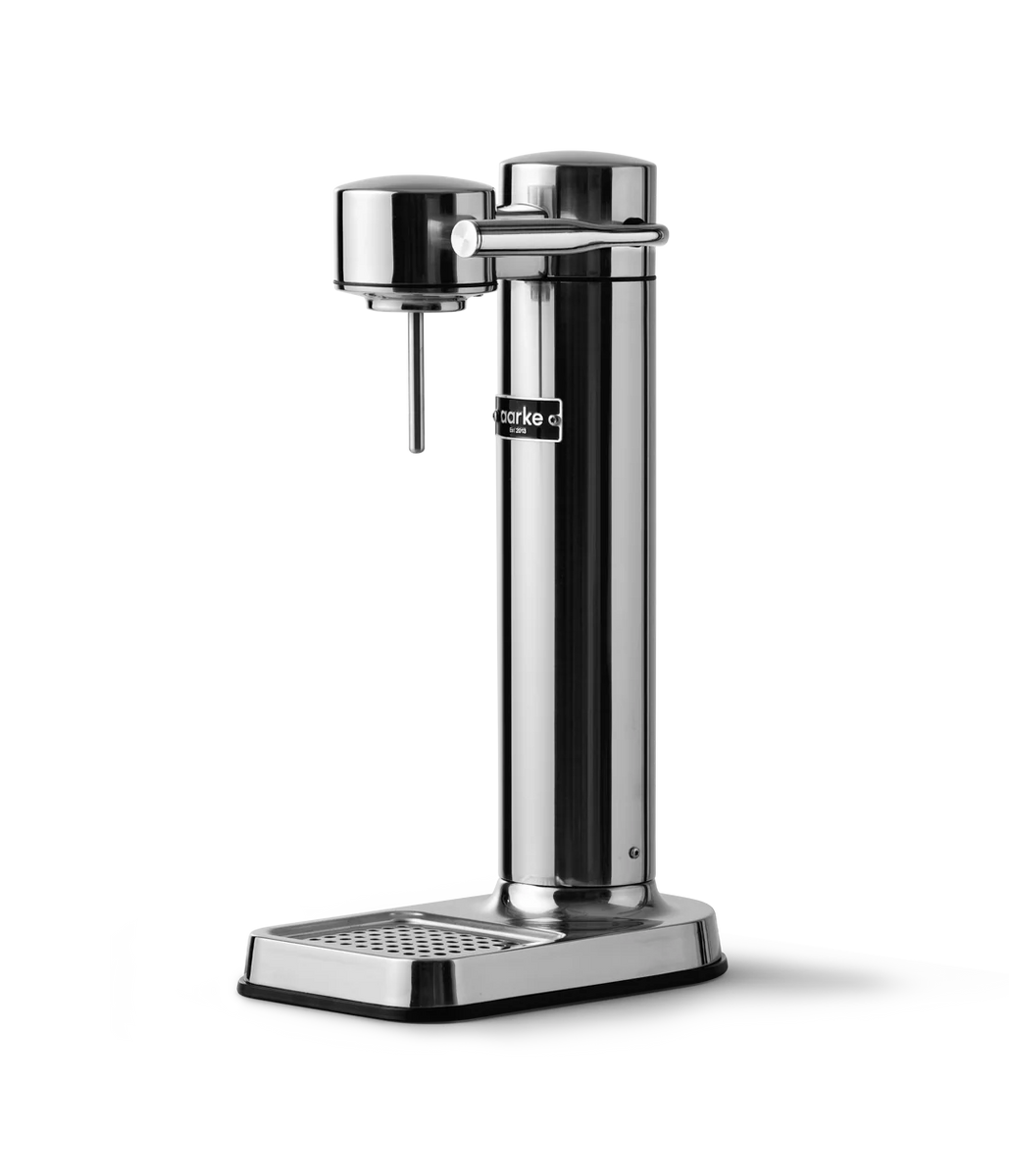 Crystal 3.0 Wassersprudler mit 1x Quick-Connect CO2-Zylinder und 2X Glaskaraffen, Silber, Schwarz, Titan, 45 cm