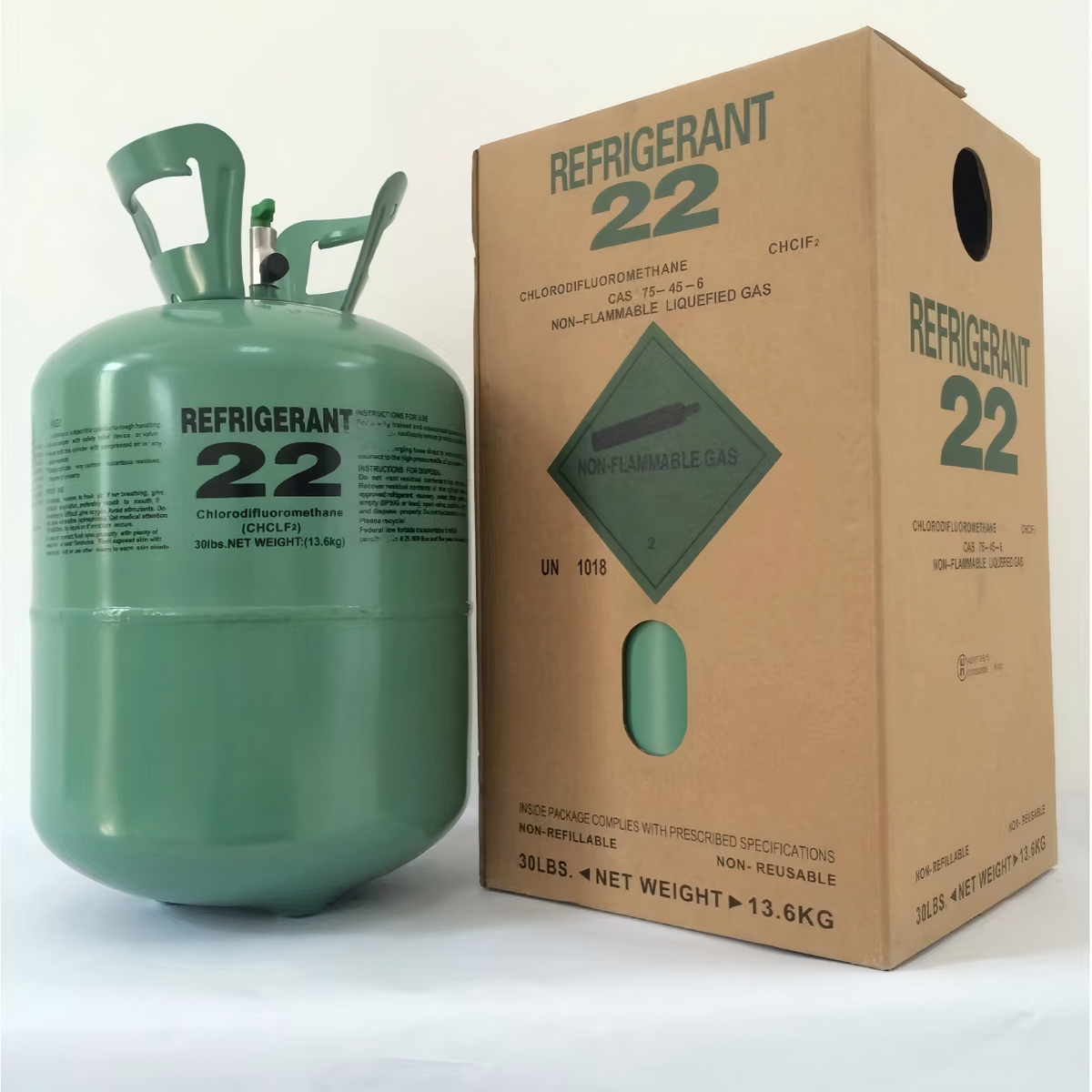 R22 30lbs Refrigerant  100% Virgin New Factory Sealed Cylinder