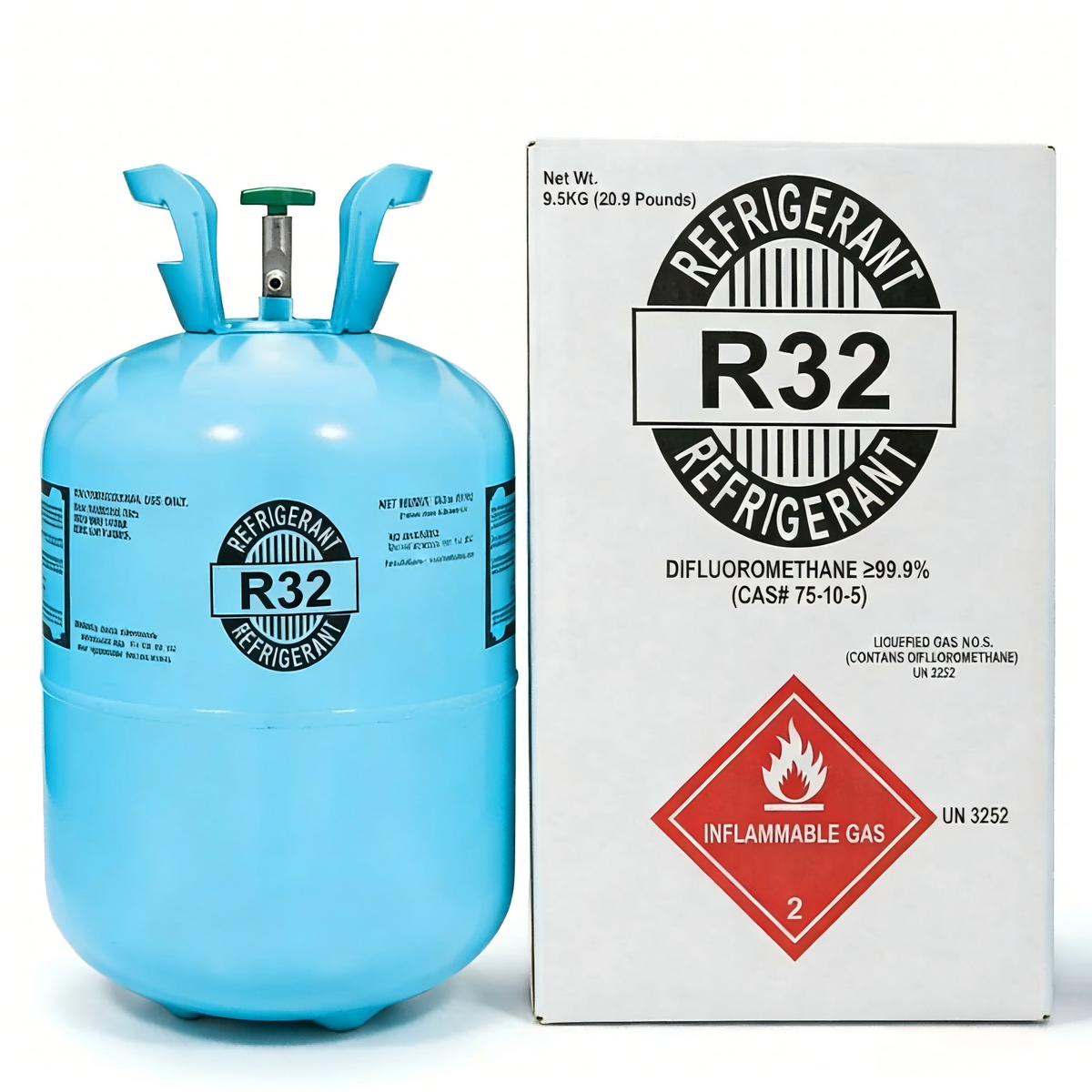 R32 20.91lbs Refrigerant  100% Virgin New Factory Sealed Cylinder